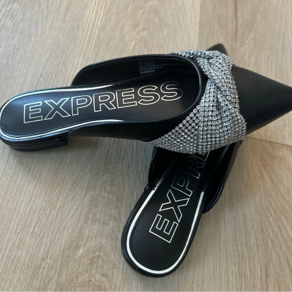 Express Black and Silver Women's Shoes - Picture 3 of 7